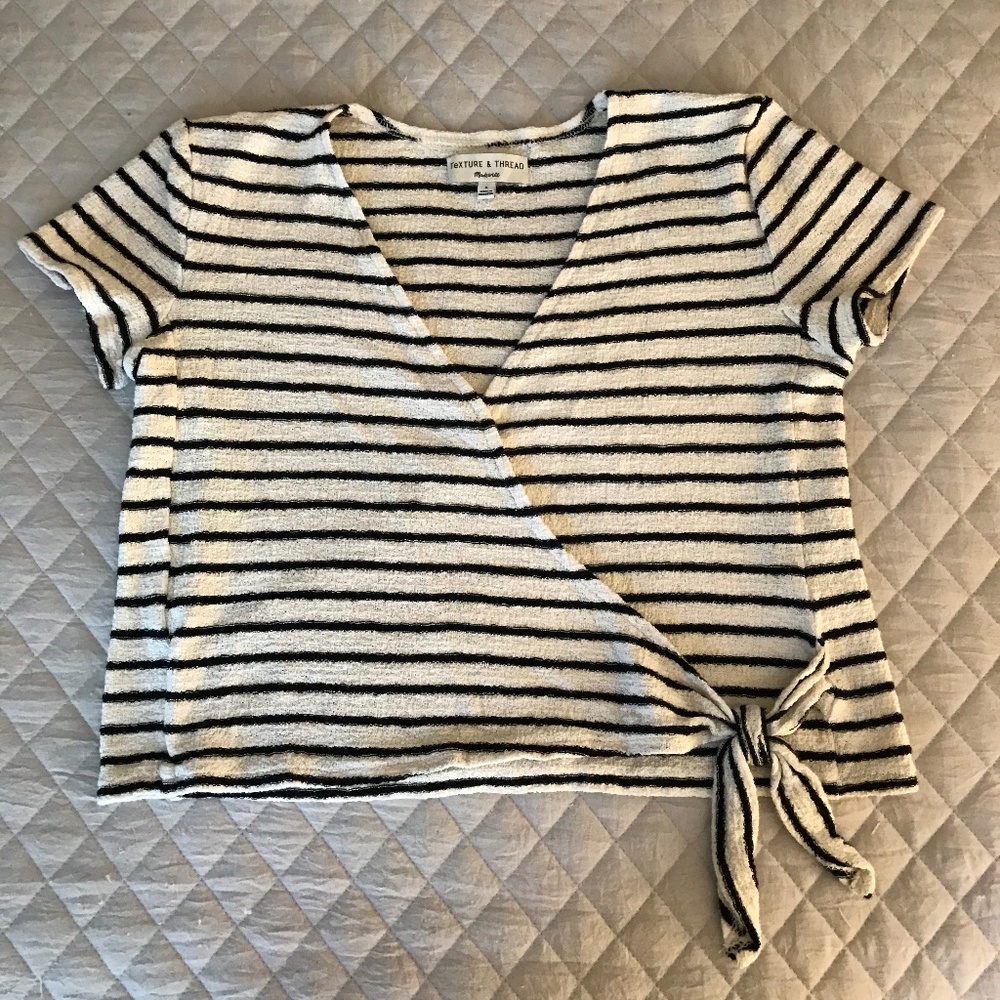 Madewell Texture & Thread Wrap-Tie Top